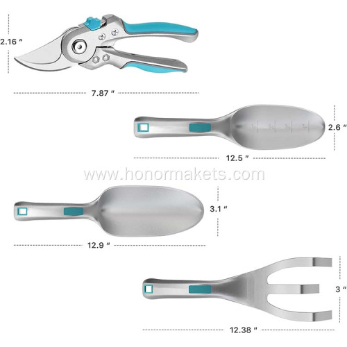 4 PCS Aluminum heavy duty garden hand tool set gardening tools and equipment for weeding digging garden tool sets kit